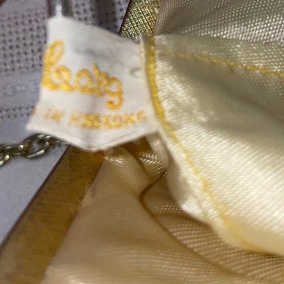 Vintage Walborg Hand Beaded Gold Evening Bag Hong Kong Chain Strap - Picture 8 of 8